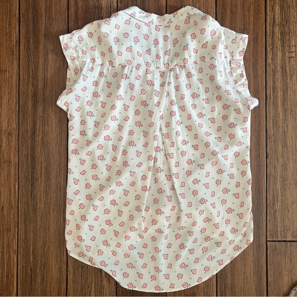 Jachs Girlfriend Dainty Floral Button Down Shirt Sleeveless Small Cottagecore S - Picture 8 of 12